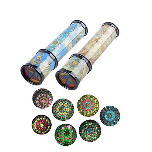Finsink 2pcs Kaleidoskop Polygonales Spiegelspielzeug Lernspielzeug Kinder Dekompressionsspielzeug Drehbar
