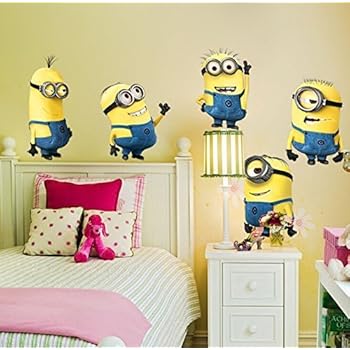 Abnehmbare Wandaufkleber 5 Minions Despicable Me Kinderzimmer