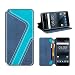 Produktbild MOBESV Smiley Nokia 5 Hülle Leder, Nokia 5 Tasche Lederhülle/Wallet Case/Ledertasche Handyhülle/Schutzhülle mit Kartenfach für Nokia 5, Dunkel Blau/Aqua