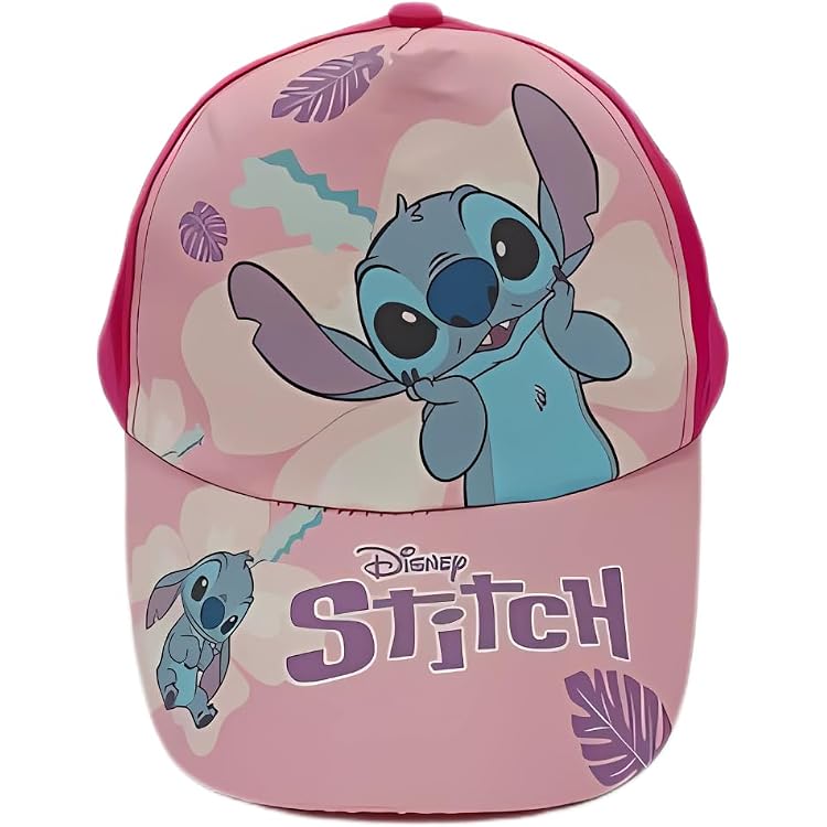 Casquette Baseball Enfant Stitch - Rose, Taille Unique Réglable (2-3 Ans Et Plus), 100% Coton
