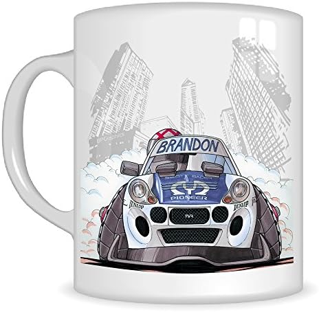 Koolart Gifts K329-MG Cartoon of TVR TUSCAN - Caricature PIONEER LIVERY TVR Mug Gift for Men ( Mugs)