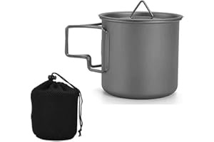 PKRANZYHKAL Mug Escalade en Titane - Tasse Randonnée Ultralégère | Popote Bivouac Résistante | Idéale pour Camping et Activités Extérieures | Haute Qualité et Durabilité