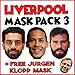 Price comparison product image Pack 3 Salah Van Dijk & Alisson Facemask Pack - Football Face Mask Pack with FREE Jurgen Klopp Mask Party Mask Celebrity Mask