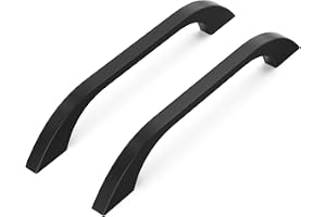 LONTAN 15 stycken skåphandtag svart, 128 mm hålavstånd handtag för köksskåp, aluminiumhandtag möbler, moderna sömlösa böjda m
