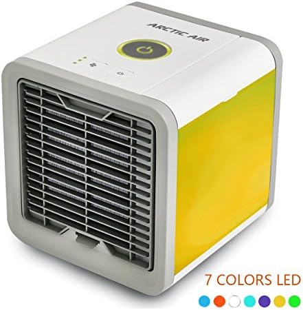 Air Cooler Personal Space Cooler, humidifier & purifier,Third Gear Speed Chill Room by up to 5-8 Degrees,1.2m Cooling Area, 7 Adjustable LED Lights Color(White).