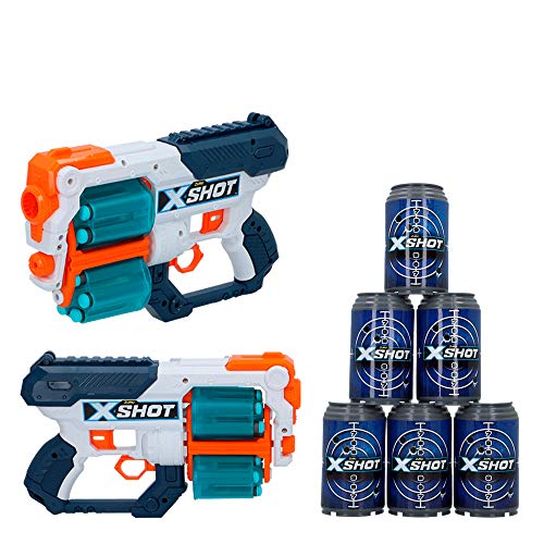 X-Shot- Excel, Pack de2 Pistolas con Botes (ColorBaby 46272)