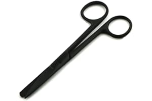 COMDENT Forbici per infermieri, per medicazione, 14,5 cm, per toelettatura degli animali, pronto soccorso, uso domestico, 14sm STR Sharp/Blunt, Nero , 1