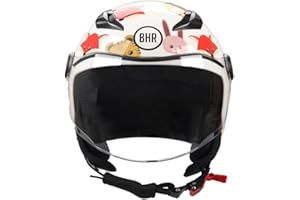 Kinder-Motorradhelm Demi-Jet, BHR 838 Children, Rollerhelm für Kinder/Kinder ECE 22.06 Typenzulassung, kratzfestes Visier und mikrometrische Auslösung