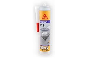 Sika - Sikaflex-112 Crystal Clear - Adesivo sigillante trasparente - Multiuso - Uso interno ed esterno - Buona presa iniziale - Cartuccia da 290ml