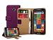 Produktbild Membrane - Lila Brieftasche Klapptasche Hülle Motorola Moto X (2014) 2nd Gen, Moto X2, Moto X+1, (XT1092 XT1093 XT1094 XT1095 XT1096 XT1097) - Wallet Case Cover Schutzhülle + 2 Displayschutzfolie