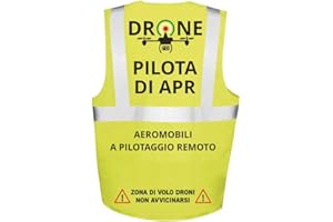 Fashion Graphic Gilet Multitasche Pilota di Apr Drone Operatore Assistente Tecnico Video Sapr Alta visibilità Giallo Giubbotto Tre Taglie Catarifrangente Sicurezza Conforme Enac (Pilota di Apr, L)