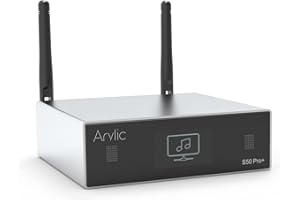 Arylic Odbiornik audio WiFi i Bluetooth 5.0, aptX HD z ESS Sabre Dac AKM ADC Multiroom/Multizone, bezprzewodowy, WiFi z Airplay, Spotify, Internet Radio-Up2stream S50 Pro+