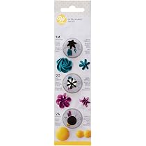 Set 4 Bocchette Grandi In Acciaio Inox Per Decorare Torte E Cupcakes - Kalane, Con Grafico Incluso
