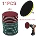 Produktbild GZSC Scrubber Drill Brush Scrub Pads 11-teiliges Power Scrubber-Reinigungskit Allzweckreiniger-Schrubber-Akku-Bohrmaschine for die Poolreinigung (Color : White Red Yellow)