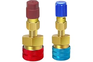 PUUPAA 2 Stück R1234YF Niedrige Seite Schnellkupplungsadapter, A/C High/Low Manifold AC Gauge Auto Set, AC Schlauchverschraubung Anschlüsse für Auto AC Laden