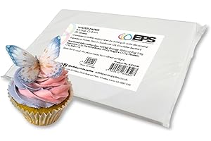 EDIBLE PRINT SUPPLIES EPS A4 Wafer Paper (Pack of 25) for Edible Printing and Cake Decorating - Plain White A4 Edible Wafer Sheets (Rice Paper), Unsweetened and Tasteless, Vegan & Vegetarian