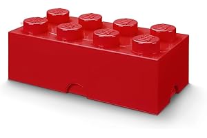 ROOM COPENHAGEN LEGO Storage Brick 8 Knobs rosso - Contenitore Impilabile 12,1 l – Scatola in Plastica con Coperchio, Organizer per Scrivania e Porta Giochi