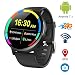 Produktbild KOBWA LEMFO LEMX 4G Smartwatch-Handy, Android 7.0 mit Sim IP67, wasserdicht, 8 MP, GPS, WiFi, MTK6739, 1 GB + 16 GB Smartwatch, 900 mAh Akku, GPS/Herzfrequenz-Monitor für Männer und Frauen