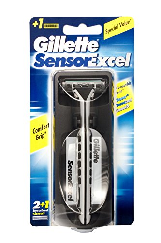 Gillette Sensor Excel Razor With 2 Replacement Sensor Excel Cartridges and 1 Replacement Sensor3 Cartridge
