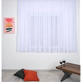 Honeycomb Top Voile Tulle Curtain Snow White