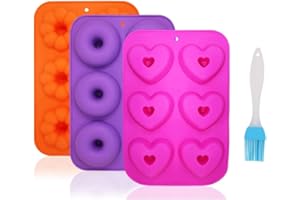 KAISHUAI Stampo ciambella Stampi silicone Stampi dolci,per creare ciambelle,muffin, cupcake,bagel,Stampi in silicone,stampo per ciambelle in antiaderente,Silicone spazzole