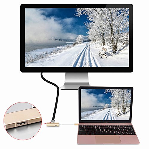 Hrph USB 3.0 Typ C zu HDMI Adapter + USB-C OTG Anschluss Typ-C HUB Unterstützung 4K * 2K für Macbook - 5