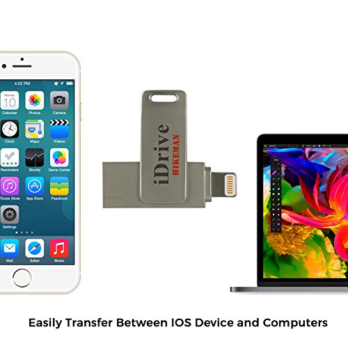 iPhone Flash Drive 64GB HIKEMAN Schwenkbar iDrive HD Memory Stick -Adding Extra Speicher für iPhone iPad iPod iOS Gerät Mac Computer OTG USB-Stick mit Lightning Connector (64GB) - 2