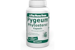 THE NUTRI STORE Pygeum Phytosterol vegane Kapseln 200 Stk. - Zur Versorgung mit sekundären Pflanzenstoffen - 3-6 Monatsvorrat