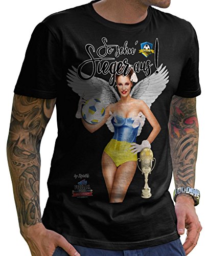 Stylotex Herren T-Shirt Basic So sehn Sieger aus Girl Ukraine, Farbe:schwarz;Größe:XXXL