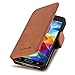 Produktbild Cadorabo Hülle für Samsung Galaxy S5 / S5 NEO - Hülle in MATT BRAUN – Handyhülle mit Standfunktion und Kartenfach im Retro Design - Case Cover Schutzhülle Etui Tasche Book Klapp Style