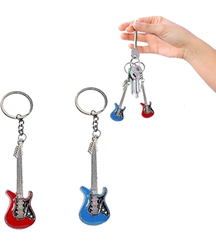 Lot De 4 Porte-clés Originaux : Guitare, Palmier Et Autres Formes - Cadeaux Fun