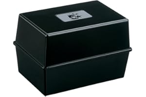 5 Star Office Card Index Box Capacity 250 Cards 6x4in 152x102mm Black