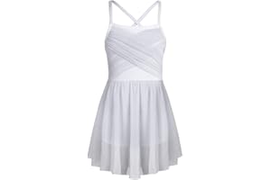 Alvivi Vestido de Danza Contemporánea para Niña Vestido de Gimnasia Rítmica de Tirantes Vestido Maillot de Danza Ballet Disfraz de Bailarina 4-16 Años