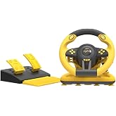 Coverzone Oyun Yarış Direksiyon PXN V3 Pro 180&deg; Yarış Yarış Direksiyonu, Evrensel USB Bağlantı Noktası ve Pedallı, PC, PS3, P
