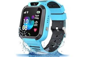 KESASOHE Montre Connectée Enfant, Montre GPS Enfant Tracker avec Telephone SOS Mode Scolaire Jeu Caméras Lampe Poche Réveil Étanchéité IP68 Chat Familial, Montre Telephone Enfant Cadeau Smartwatch pour 4-12 Ys