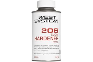 WEST SYSTEM 206 Slow Hardener 200ml - Use with WEST SYSTEM 105 Epoxy Resin for Fibreglass & Wood, Metal, Glass Repair - Pair with Filler & Mixer Accessories - Ideal for Marine, & DIY Applications