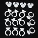 1 Bag of Approx.100pcs Disposable Glue Holders Rings Eyelash Extension Kit---White