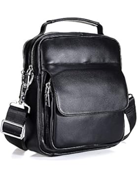 Namneblue Herren Echtes Leder Handtasche Schultertasche Umhängetasche Aktentasche Vertical Retro Mit Reißverschluss