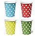 Produktbild 100 x Becher 200ml Dots (Blau, Gelb, Grün, Rot) Punkte, Pappbecher, Einwegbecher für Getränke Snacks Heiß- und Kaltgetränke