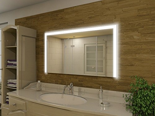 Badspiegel mit Beleuchtung Kadi M314L3: Design Spiegel für Badezimmer, beleuchtet mit LED-Licht, modern – Kosmetik-Spiegel Toiletten-Spiegel Bad Spiegel Wand-Spiegel - 7