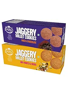 Early Foods - Biscuits Combo Pack - Organic Dry Fruit & Ragi Choco Jaggery Cookies X 2 |Gluten Free Biscuits| Sugar Free Biscuits |Healthy Cookies for Kids & Adults