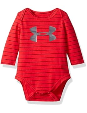Under Armour Baby Boys' Big Logo Stripe Bodysuit, Red, 0/3M