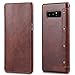 Produktbild Zeattain Samsung Galaxy Note 8 Hülle Leder, Galaxy Note 8 Ledertasche, Echtes Leder Flip Schutztasche Fall Brieftasche Schutzhülle für Samsung Galaxy Note 8, Dunkel-Braun