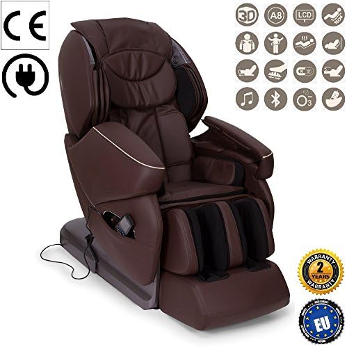 Global Relax U.K. - NIRVANA Massage Chair - Brown (new model 2018) - With 2-pin European plug - 2 Years Official Warranty