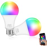 Eleganted Alexa Amp&uuml;ller E27 Akıllı LED Lamba, 10W WiFi Renk Değişen LED RGB Ampul 16 Milyon Renk, Uygulama Kontrol&uuml; Kısılabi
