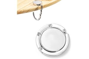 WXNPA Gancio Borsa da Tavolo, 1x Appendi Borse Portatile, Appendi Borsa in Alluminio Pieghevole Antiscivolo Antigraffio, Appendiborsa Scrivania Max 3 kg - argento