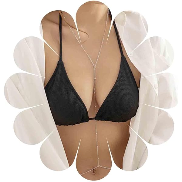 TseenYi Catena Corpo Boho Con Cristalli - Oro, Reggiseno E Bikini - Foto 2