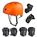 Produktbild SymbolLife Skateboard / Skate Protektoren Set mit Helmet -- Skate Helmet Knie Pads Elbow Pads mit Handgelenkschoner für Skate, Skateboard, Roller Skate, BMX, Bike und anderen Extreme Sports, S Orange
