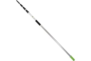 Axis Line Barre télescopique professionnelle de 1,7 / 3 / 4 / 4,5 ou 6 m avec pierre coulissante 3 ou 4 pièces et protection antidérapante (6 m)