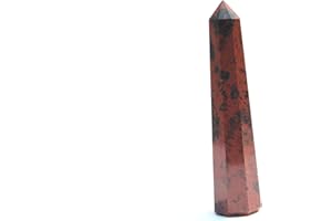 Jet International Obélisque d'obsidienne en acajou 3 pouces Env. Jumbo Energized Cleansed Charged Agate Authentic Gemstone Genuine Crystal Crystal Therapy Image is JUST A Reference
